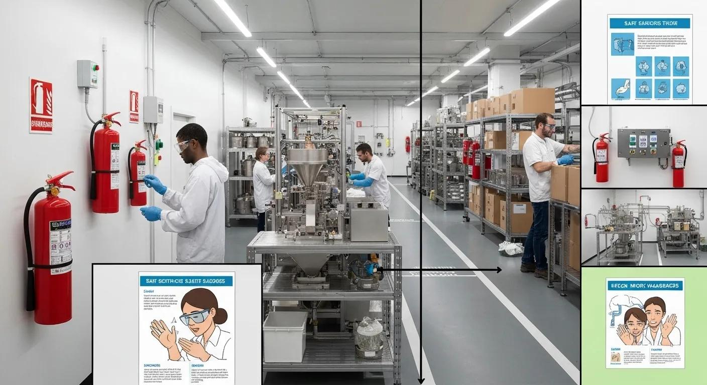 Operational safety hazards in cannabis manufacturing with safety equipment and practices