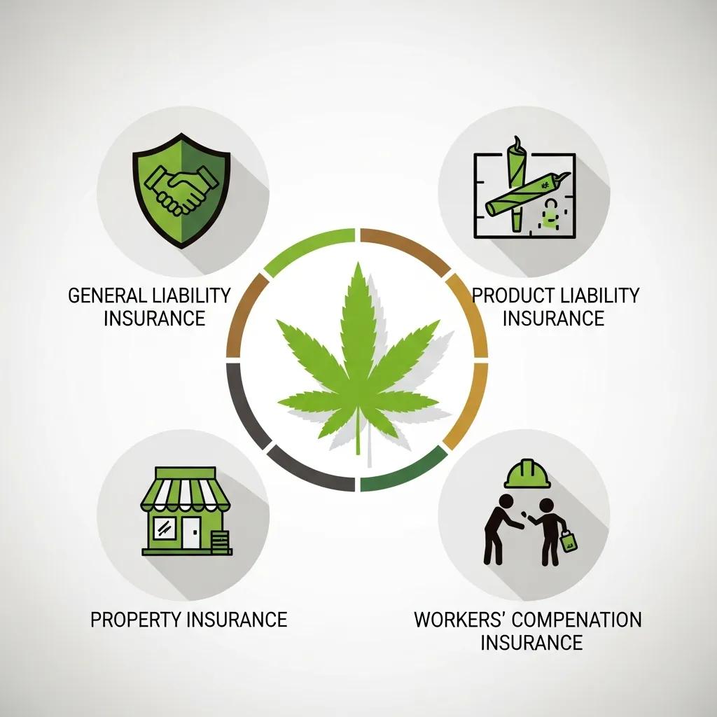 Visual representation of essential insurance types for cannabis dispensaries