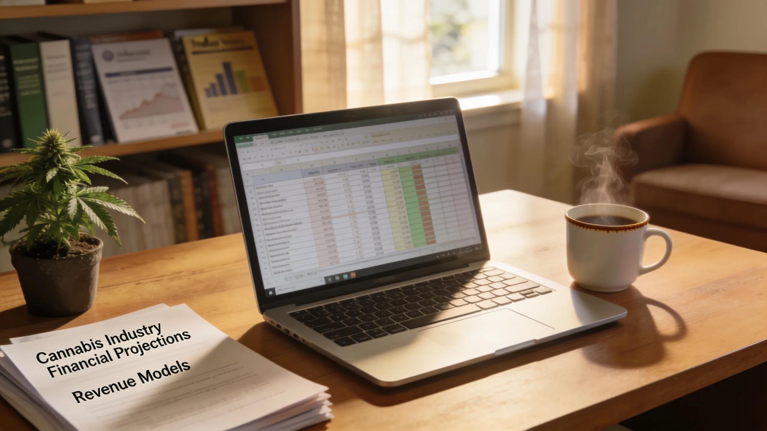Business owner analyzing insurance documents and premiums in a professional office setting